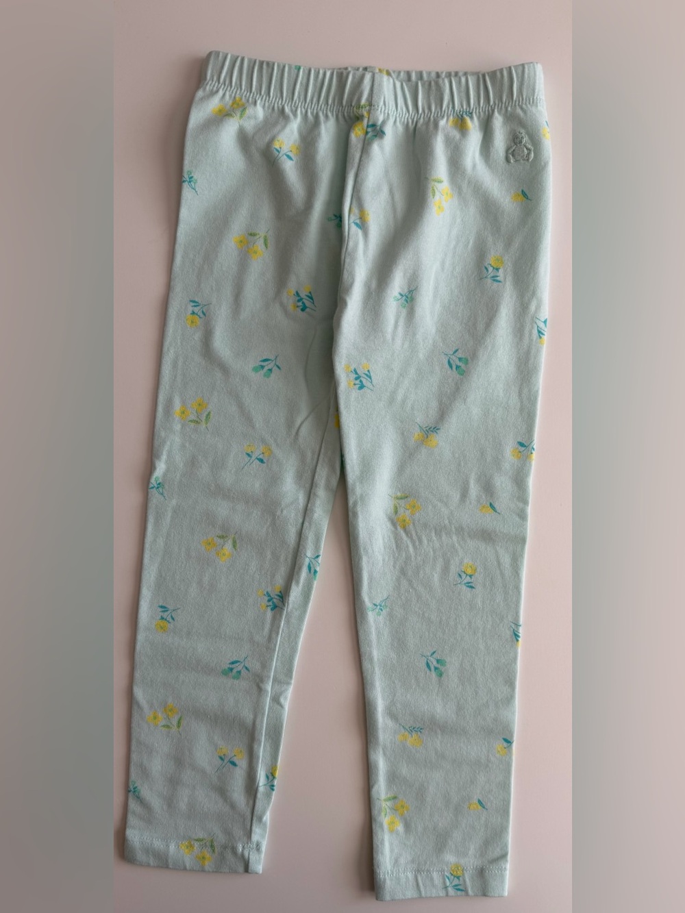 Baby GAP Mint Green with Yellow Florals 3T Legging Pant EUC